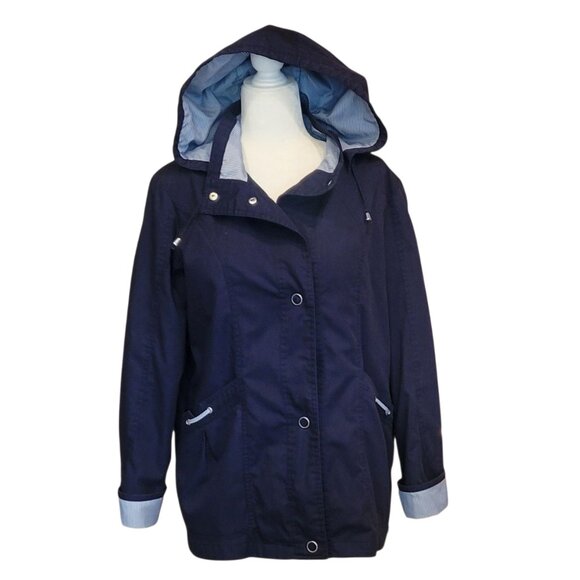 Mackintosh New England Rain or Shine Jacket with Detachable Hood Lined Navy Blue - Picture 5 of 15